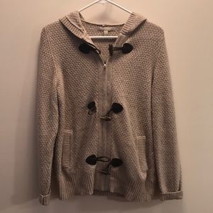 Zip up cardigan, Heather brown